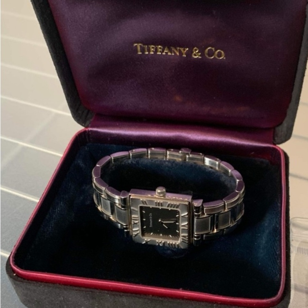 Tiffany square atlas watch